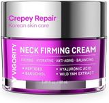 Vigority Crepey Neck Firming Cream – Made in Korea Neck & Décolleté Moisturizer with Peptides & Bakuchiol – Hydrating Cream for Wrinkles & Crepey Skin – 1.69 fl oz