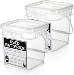2 Pcs Battery Disposal Container 1 