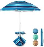 Costway 196 CM Beach Umbrella W/Cup