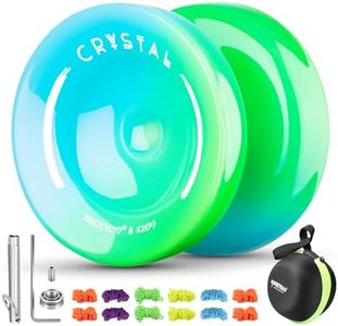 Crystal Yoyo K2 Responsive Yoyo for Kids, Professional Unresponsive Yoyo for Advanced, Yo-Yos for Adults and Beginners with Yo Yo 12 Strings + Yoyo Case Bag+ Yoyo Accessories Kit (Blue Green)