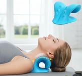 DOLTAS Neck Support Stretcher - Cervical Traction Device for Neck & Shoulder Pain Relief, Massage Relaxer, Acupressure Chiropractic Support (SKY BLUE)