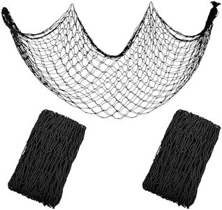 Decorative Fishing Net 5x10 ft,YuanDe 2 Pack Large Black Picture Fish Net, Wall Photo Hanging Fishnet for Nautical Mermaid Pirate Ocean Themed Hawaii Beach Under The Sea Party Decorations