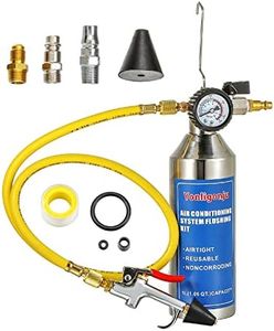 Yonligonju AC Flush Kit, Auto air Conditioning Pipeline Cleaning Tool Set,R134A R12 R22 R404 R410A AC System Flush Kit Can Tool with 220PSI Gauge, Air Fittings and Hose