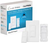 Lutron Caseta Smart Lighting Kit w/ Original Switch, Pico Remote, Wallplate, and More, for Light Bulbs, Works w/ Alexa, Apple Homekit, Google Home (Hub Required), 5A, Neutral Required, P-PKG1WS-WH