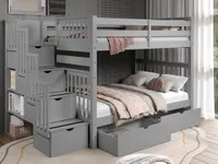 Bedz King Stairway Bunk Beds Full o
