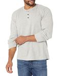 Wrangler Authentics Men's LS Waffle Henley, Light Heather Gray, Large, Light Heather Gray, Large