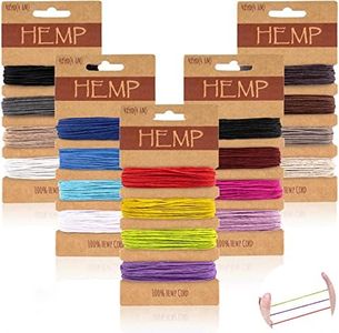 20 Colors Thread Cord - Natural Flax String Cord, Colorful Twine Cord Rope String, 5 Yards Long Per Color, 1 mm, for Handmade Craft Bracelets Keychains Making Accessories (5 Set)