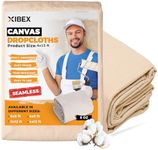 XIBEX Canvas Drop Cloth for Painting (4x15) ft with Thick Texture | Sturdy Multi-Purpose Painting Drop Cloth Canvas for Curtains, Furniture & Floor Protection, Pack of 1 Drop Cloth for Painting Canva