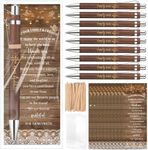 Cholemy 18 Sets Rustic Bridal Shower Wedding Favors Bulk Bamboo Pens with Thank You Retro Bookmarks Ballpoint Pen Happily Ever After Guest Book Pens for Wedding Games Proposal Bachelor Party Favor