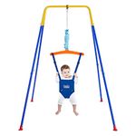 FUNLIO Baby Jumper with Stand for 6-24 Months, Toddler Jumper for Indoor/Outdoor Play, Infant Jumper for Baby Girl/Boy, with Adjustable Chain, Easy to Assemble & Store (with Stand)