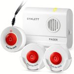 SYNLETT Caregiver Pager 3 Wireless Nurse Call Buttons for Elderly Monitoring SOS Alert System Portable Alarm Call Bell for Nursing Home Care Seniors Patients Emergency