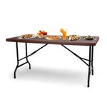 WONDERPLAST Hugo 5 FT Foldable and Portable High Density Polymer Table for Indoor Outdoor Travel Picnic Party Dining Camping Tables and Multipurpose Brown Color