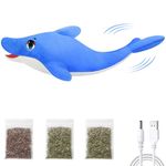 Floppy Fish Cat Catnip Toys, Flapping Interactive Electric Kitten Toy for Indoor Cats Chew, Moving Fish Kicker Toy Realistic with USB Charger, Simulation Automatically Wagging Tail (Dolphin)1