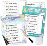 Hadley Designs Unicorn Daily Schedule for Kids Schedule Board for Home - Reward Chart Bedtime Routine Chart for Toddlers, Morning Routine Chart for Kids Routine Chart, Toddler Daily Routine Chart