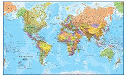 Maps International - Giant World Map - Mega-Map of The World - 80 x 46 - Full Lamination