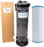 Set SunSolar Energy Technologies Pool Cartridge Filter System 90SF Filter Area for Pools up to 15 000 Gallons. Union Fittings for 1.5" Pipe Included.