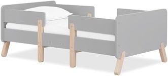 Dream On Me Osko Convertible Toddler Bed Made with Sustainable New Zealand Pinewood in Grey, JPMA & Greenguard Gold Certified, Non-Toxic Finish