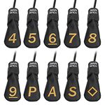 Craftsman Golf 10pcs/Set Custom Personized Black Hybrid Iron Head Covers with Large Golden No.(Custom with Name)