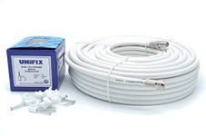 SSL Satellites 10 Meter RG6 Satellite TV Coax Cable Extension Kit with Fitted F Connectors for Sky Q HD, Freesat & Virgin - White (10 Meter, White)