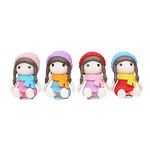 Wonderland Miniature Toys - (Set of 4 Sweater Dolls Sitting (Fairy Garden Accessories)