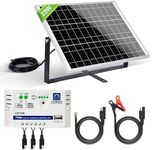 ECO-WORTHY Solar Panel Kit 25W 12V Solar Battery Charger: Waterproof 25W Solar Panel + Adjustable Mount Bracket + SAE Connection Cable +10A Charge Controller for Car RV Marine Boat Chicken Coop