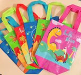 AMANVANI (Pack of 6 ) Dinosaur Gift Carry Bags - Medium Size Dinosaur Theme Party Goodies Bag |Birthday Return Gifts Bag for Boys & Girls, Cartoon Dinosaur Bag