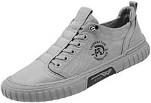 AngryMonkey Hopomart Summer Casual Breathable Men's Shoes,2022 New Outdoor Travel Non-Slip Low Top Sport Jogging Shoes (7.5,Grey)