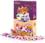 Chiwava 36 Pack 1.8 Inch Small Interactive Cat Toys Mice with Catnip Rattle Sound Mouse for Indoor Cats Kitten Play