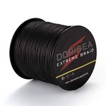 Dorisea Extreme Braid 100% Pe 1000m/1093Yards Braided Fishing Line 6-500Lb Test Fishing Wire Fishing String-Abrasion Resistant Incredible Superline (Black, 60lb/0.40mm)