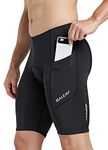 BALEAF Men's Cycling Shorts 3D Padded Bicycle Bike Pants with Side Pockets, UPF 50+ and Quick-Dry Black Size M