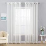 MIULEE 2 Panels Solid Color Ivory Sheer Curtains Elegant Grommet Top Window Voile Panels/Drapes/Treatment for Bedroom Living Room (54X84 Inches)