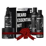 Beard Growth Kit for Men by The Beard Struggle - Essential Beard Kit includes Beard Balm, Beard Oil, Beard Wash & Beard Conditioner - Beard Grooming Kit for Men - Silver Collection - Viking Storm
