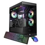 iBUYPOWER Y40 PRO Black Gaming PC Desktop Computer AMD Ryzen 9 9900X CPU, AMD Radeon RX 9070 16GB GPU, 32GB DDR5 RGB 5200MHz RAM, 2TB NVMe SSD, Windows 11 Home, Gamer Keyboard and Mouse - Y40BA9R9701