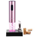 Secura Electric Wine Opener, Automatic Electric Wine Bottle Corkscrew Opener with Foil Cutter, Rechargeable (Rose Gold)