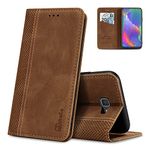 AKABEILA Case for Samsung Galaxy Grand Prime Premium Leather Flip Wallet Case with Magnetic Closure Kickstand Card Slots Folio Phone Case Cover Shockproof Light Brown