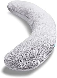 Kally Sleep Sherpa Fleece Full Body Sleep Pillow - Best Orthopaedic Pillow for Pregnancy, Neck & Back Pain, Recovery Support - Includes Replaceable & Washable cover - 160 x 35cm, Grey