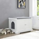 Marabell Storage Bench and Cat Litter Box Enclosure (White)