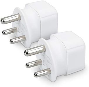 kwmobile 2X Adaptateur Voyage Afrique du Sud - Adaptateur Compact pour Fiche Schuko vers Type M - Compatible Prise Mozambique Népal Botswana - Blanc