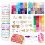 GIRLS CREATIVITY 13200 Pcs 3 Box Polymer Clay Beads Bracelet Making Kit for Girls 6-15 Years, 84 Colors Beading Kit Clay Beads for Jewelry Making Kit DIY Bracelet Kit for Kids Jewellery Box for Girls