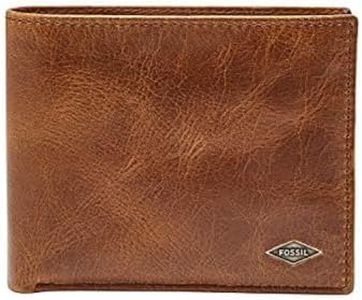 Fossil Small Leathers for Men Ryan, Bifold Brown 4.88"L X 0.21"W X 3.5"H, ML3829201