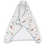 Little Unicorn Large Cotton Hooded Towel – 100% Cotton – 42” Tall x 47” Wide – Printed Pockets – Absorbent & Plush Feel – for 2-5 Year Olds - Machine Washable – Playful Designs – Unisex (Farmyard)
