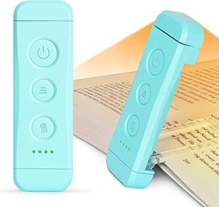 Glocusent USB Rechargeable Book Light for Reading in Bed, Portable Clip-on LED Reading Light, 3 Amber Colors & 5 Brightness Dimmable, Compact & Long Lasting, Perfect for Book Lovers, Kids