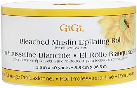 GiGi Bleached Muslin Epilating Roll for Soft Wax – Professional Hair Removal Waxing Strip Roll, 40 Yards