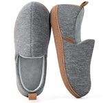 LongBay Women's Brushed Jersey Slippers Lightweight Full Shoes Grey, 11-12