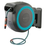 Gardena 18630-37.000.00 115 ft. Wall-Mounted Auto-Retractable Hose Reel, Frost-Proof, RollControl Technology for Safe and Slow retraction, 1/2" Hose, Made in Europe