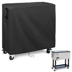 Patio Cooler Cart Cover for Most 80 Quart Rolling Cooler Cart Cover Waterproof Ice Chest Outdoor Bar Cover Freezer Covers Black-36x21x32Inchs