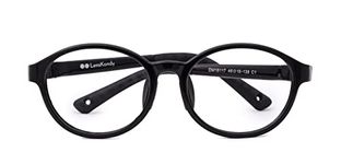 LensKandy Flexible Kids Eyeglass | Blu Cut and Antiglare Glasses | Silicone material | Flexible and Light Weight | For Boys & Girls (Black)
