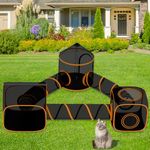 6 in 1 Outdoor Cat Enclosures for Indoor Cats, Cat Tent Outdoor Enclosure for Pets, Portable Cat Tents for Outside, Foldable Outdoor Cat Tunnel with Storage Bag for Indoor Cats,Kitty and Small Animals