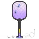 UN1QUE Mosquito Bat with UV Light Lamp, 2 Modes Mosquito Racket Base USB Rechargeable - Bug Zapper Electric Fly Swatter - Mosquito Swatter Racket with Long Lasting Lithium-ion Battery