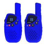 Lexibook TW45Z Long Range walkie talkies 5km, LCD Display, Digital Sound, Rechargeable, Charging Base Included, Communication and Action for Outdoor Adventure, Belt Clip, Blue